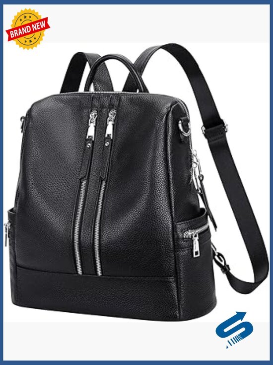 Convertible Leather Backpack Purse Crossbody Shoulder Bag Daypack Laptop main image 6